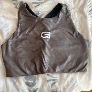 Cyclebar silver metallic sports bra